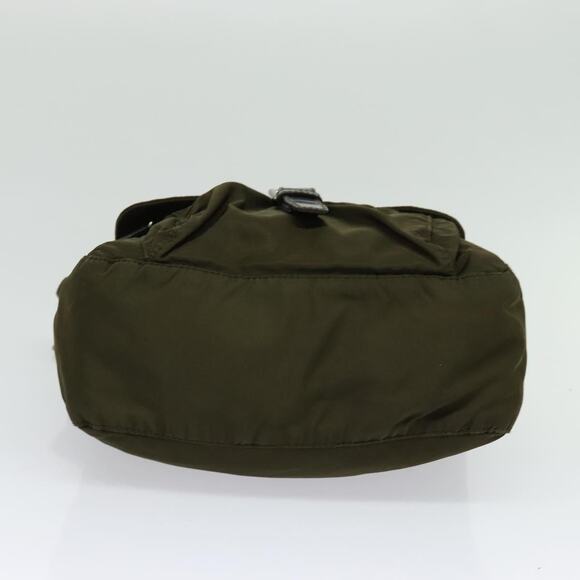 PRADA Shoulder Bag Nylon Khaki Silver - Picture 9 of 12